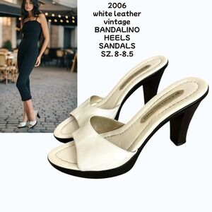 Vintage 2006 Bandolino White Leather Mules 🕊️8-8.5